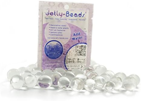 Clear Jelly Beads ® -20 x 5g- Decorative water retaining expanding beads - Ideal for vases, weddings, centrepieces, DIY air fresheners and sensory play