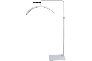 QIANYUANYY Lampada extension ciglia, lampada estetica, luce LED estetista con luminosità e altezza regolabili, lampada da terra mezza luna per trucco, lettura viso, sopracciglia, centro benessere, 180cm (bianco)