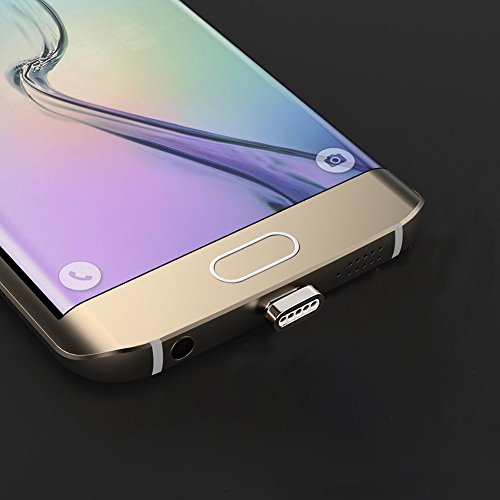 Magnetische USB Ladekabel Datenkabel COOSA 1M Micro USB 2.0 Magnet Ladekabel High Speed geflochten Adapter Ladekabel für Android (Silber) - 5