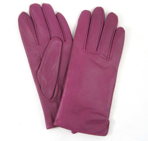 Real Leather Ladies Gloves in Pink Magenta (Small / Medium / Large / Extra Large), Magenta, Large