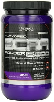 Ultimate Nutrition Flavored BCAA Powder - Caffeine Free with 3g Leucine 1.5g Valine 1.5g Isoleucine - Post Workout Amino Acid Supplement, Grape, 60 Servings