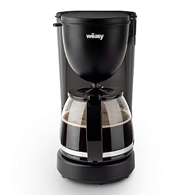 Wëasy Cafetière à filtre électrique KF24 Carafe en Verrre 1,25L, Fonction Maintien au chaud, Système anti-gouttes, Arrêt automatique, Pied antidérapants, Porte-filtre amovible lavable Nettoyage Facile