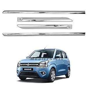 ModifyStyle Side Beading/Side Cladding/Door Garnish/Door Protector Chrome Suitable for Maruti WagonR (2019 to Present) Type 6 (Set of 4pcs)