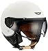 Produktbild Moto Helmets® H44 "Matt White" · Jet-Helm · Motorrad-Helm Roller-Helm Scooter-Helm Bobber Mofa-Helm Chopper Retro Cruiser Vintage Pilot Biker Helmet · ECE Visier Schnellverschluss Tasche S (55-56cm)