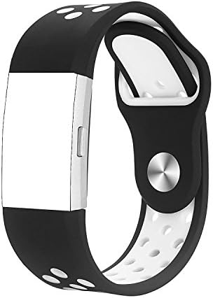 For Fitbit Charge 2 Band/Strap,Silica gel Soft Silicone Adjustable Fashion Replacement Sport Strap Band for Fitbit Charge 2 Smartwatch Heart Rate Fitness Wristband (White, L=5.6"(142mm)-8.1"(205mm))