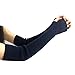 Produktbild Queta Langer Armstulpen für Damen, gestrickt, fingerlos, mit Daumenloch blau Marineblau