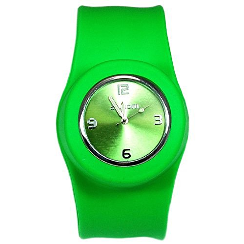 Grne Aufklatsch-Uhr mit Armband aus Silikon Grne Aufklatsch-Uhr mit Armband aus Silikon