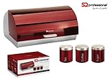 SQ Professional Gems Metallic Bread Bin and Canisters, Ruby (Kitchen &amp; Home)