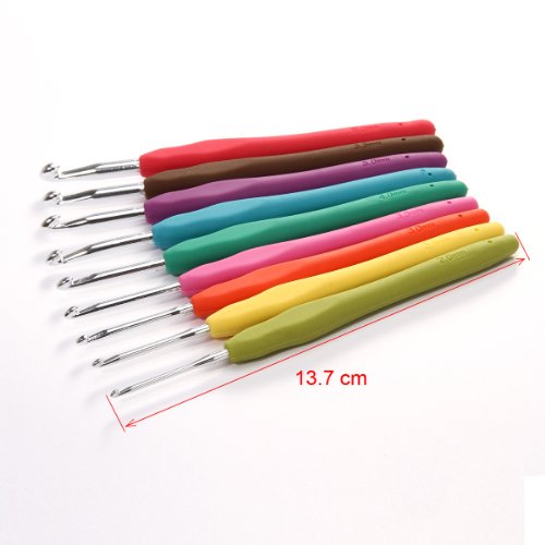 *Versand aus Deutschland* 9 tlg Bunt Häkelnadel Stricknadeln Set Stärke 2.0MM/2.5MM/3.0MM/3.5MM/4.0MM/4.5MM./5.0MM/5.5MM/6.0MM Basteln DIY NEU - 4
