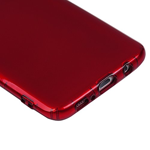 Lanveni S8 Plus Hülle, Handyhülle Etui Protective Case Cover TPU Silikon Schutzhülle Bumper Handytasche TPU-Bumper Weiche Silikon Case mit Anti-Fall Design für Samsung Galaxy S8 Plus (Rot) + 1 x Stylus Stift + 1 x Staubdichte Stecker + 1 x Schutzfolie - 6