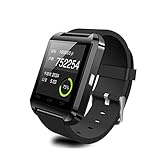 Blue-Tooth Smart Watch, Uhr Intelligente Armbanduhr Armbanduhr Mate Blue-Tooth 4.0 Kompatible Android HTC Samsung für Herren Damen (Schwarz)