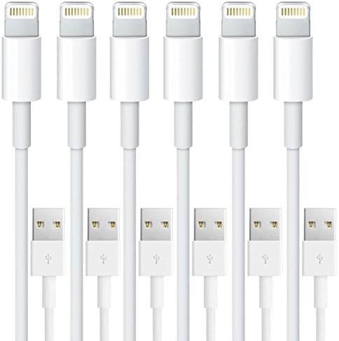 iPhone Cable, 6Pack 3FT Lightning Cable Cords Charger 8 Pin USB Sync &amp; Charging Cords Compatible with iPhone 7/7 Plus/6s/6s Plus/6/6 Plus/5s/5c/5/SE, iPad/iPod (White)