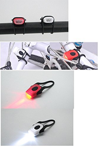 LED Fahrrad-Licht Set Abnehmbar Silikon Rad-Beleuchtung Lampe Leuchte Front- und Rücklicht für Kinder & Erwachsene - 6
