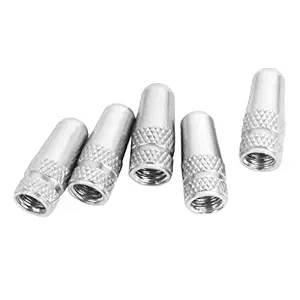 IVELECT 5X Bicycle Bike Presta Wheel Rims Tyre Stem Air Valve Caps Dust Cover Silver