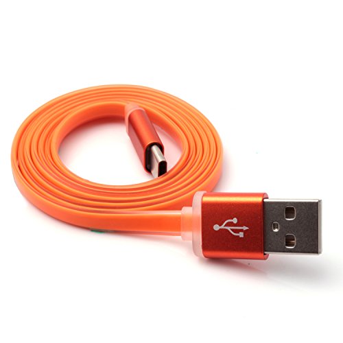 iProtect Highspeed USB-C Ladekabel u Datenkabel aus Silikon für Geräte mit einem 3.1 USB-C Anschluss in orange