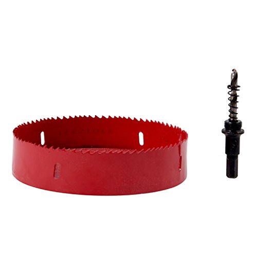 Lochsaege – TOOGOO(R) Spiralbohrer mit Dreikantschaft und Lochsaege, Bimetall, 150 mm Rot - 2