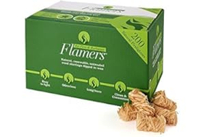 Flamers x 200 box Natural Firelighters for log burners, Home fires, BBQ's, Even Larger Pack! by Certainly Wood