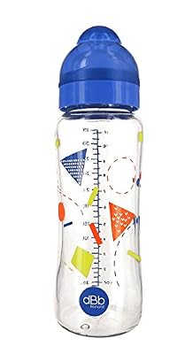 dBb Remond Biberon Verre L.O Motif Géométrie Système Marine Translucide 330 ml