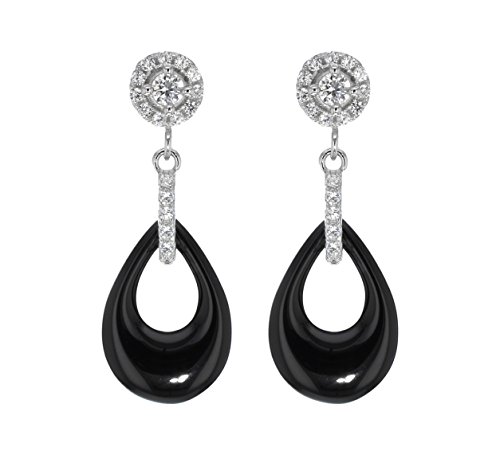 Tuscany Silber rhodiniert wei, Keramik, rund, Cubic Zirkonia, Tropfenform