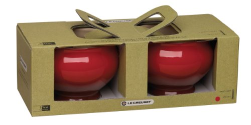 Le Creuset Steinzeug Suppenterrine 2er-Set je 600 ml, kirschrot - 4