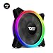 Produktbild Aigo DR12 PRO Ventilator 16 LED Dual Halo RGB Rainbow 120 mm Cooling Fan PWM 6-Pin 1200rpm Addressable 5V 3pin ADD RGB SYNC