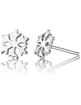 findout 925 Sterling Silber Schneeflocke Ohrringe (F583)