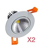 2 x Downlight 85mm con corte 65mm. Basculante 7W 650lm.