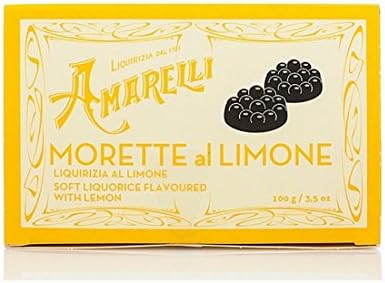 Amarelli Morette al Limone Box 100g - Soft liquorice pastilles with lemon flavor
