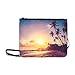 Price comparison product image Extremely Beautiful Sunset Under Coconut Plams Stock Photo Pattern Custom High-grade Nylon Slim Clutch Bag Cross-body Bag Shoulder Bag