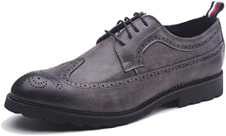Men Spring And Autumn Block Men's Shoes England Casual Shoes Wild Business Leather Shoes,Grey-41