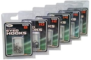 Carp-Corner 120X Match Fishing Eyed Hooks Barbless Size 8 10 12 14 16 18 20 Of Each