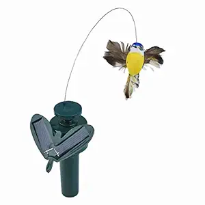 Tied Ribbons Plastic Solar Powered Flying Fluttering Humming Bird for Garden Decor (30 cm x 5 cm x 5 cm)