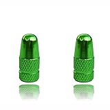 Green presta Bike dust caps lightweight metal cycle valve caps