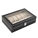 Produktbild 12 Slots Grid PU Leder Uhr Display Box Schmuck Aufbewahrungsbox Organizer Fall gesperrt Watch Display Box mit schwarzer Farbe