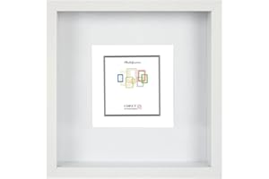 CHELY INTERMARKET | Marcos con Profundidad 28x28cm | MOD-3509 | (Blanco) (Medida Interior de paspartú 17x17cm) | El Marco Queda al Nivel de la Pared.(3509-28x28-1,10)