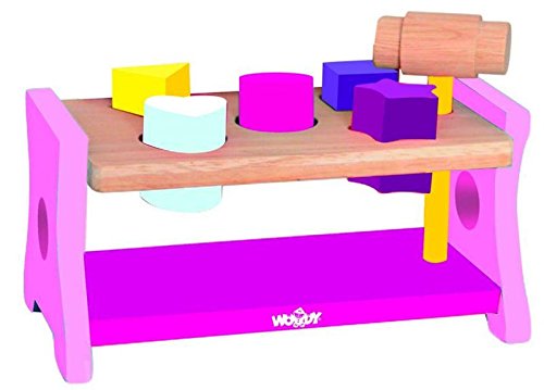 Woodyland 21.5 x 12 x 14.5 cm Didactic Toys Trendy Hammer Pegs (7-Piece)