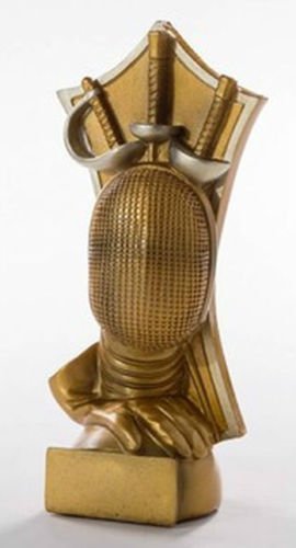 Preisvergleich Produktbild RaRu Fechter-Pokal Resin-Figur mit Wunschgravur