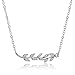 Produktbild SODIAL 925 Sterling Silber Olivenzweig CZ Anhaenger Halskette fuer Maedchen, 18inch Rolo Kette