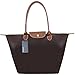 Produktbild Nylon Damen Shopping Shopper Tasche – ZWOOS Frauen Stilvolle Wasserdichtes Handtasche Schultertasche Umhaengetasche Strand Tasche Schwarz (M, Café)