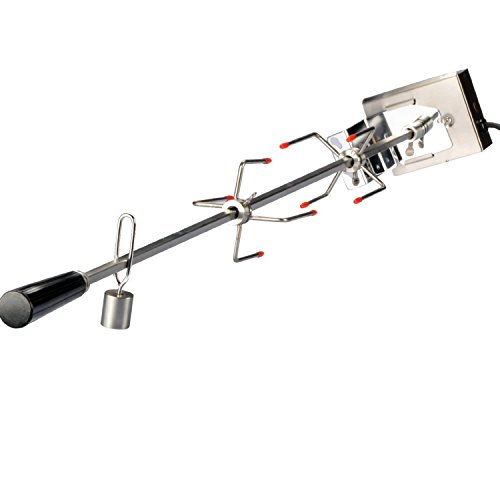 93cm verchromter Drehspieß Grillspieß für Gasgrill Grill mit Motor 220V / 8x8mm - 2