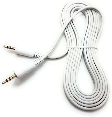 MainCore 2m long White Audio AUX Cable 3.5mm to 3.5mm for Mobile Phones, Computers, Laptops, Mp3 Players, Portable Speakers, Headphones, HIFI