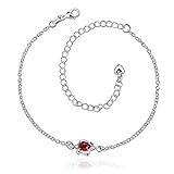 Epinki Damen Fußkettchen Silber Strand Fuss Kette Armband Tropfen Träne Cubic Zirkonia Gliederkette