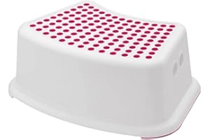 Sterun Plastic Child Step Stool with Anti-Slip Top, Non-Slip Toilet Step for Toddlers, Practical Toddler Step Stool (Pink)