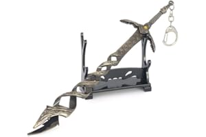 Hanaiette 1pc Elden Ring Game armi periferiche Modello Portachiavi con Espositore Stand per gli appassionati di Anime, Grigio, Taglia unica