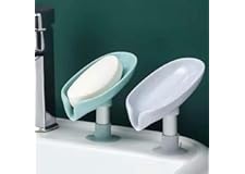 Kitchenwell Soap Holder for Bathroom Kitchen Sink Wall Single Layer with Magic Vacumme (Leaf SOAP Dish, Pack of 1)
