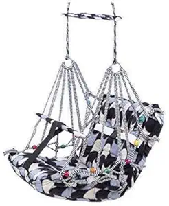 RJ Sales Outdoor and Indoor Swing,Cotton Hanging 25 Kg Capacity Jhula Chair for Kids (Color_Blue)