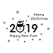 Price comparison product image Aobuang 2019 Christmas Decorations Wall Stickers Happy New Year Wall Murals Decals Children Nursery School Restaurant Cafe Hotel Home Office Décor - 65x45cm (Black)