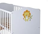 Polini Kids Kombi-Kinderbett Basic Jungle 140×70 mit Motiven weiß-orange,1184-1 - 4