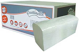 FOXCUP GLOBAL HYGIENE Essuie Mains Enchevêtrés Papier Pliage en W - 3125 Feuilles - 30 x 21 cm - 25 Recharges de 125 Formats