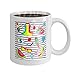 Produktbild 11 oz Coffee Mug patch badges lips kiss heart star ice cream lipstick eye shit rainbow over stripes cute Novelty Ceramic Gifts Tea Cup